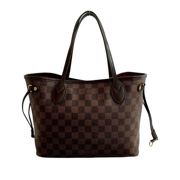LOUIS VUITTON Authentic Brown Damier Leather Neverfull PM Tote Bag - Picture 3 of 10